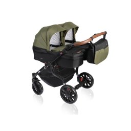 Carucior pentru gemeni 3 in 1 MyKids Twin Quick 16 Forest Green