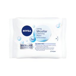 Servetele demachiante micelare Nivea 3 in 1 pentru toate tipurile de ten, 25buc