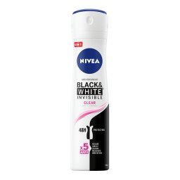 Deodorant Spray Antiperspirant Nivea Black White Invisible Clear, 150ml