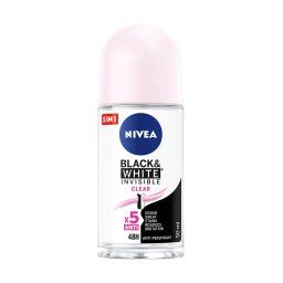Deodorant Roll-on Antiperspirant Nivea Black White Invisible Clear, 50ml