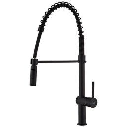Laveo BLD 76SD Baterie pentru chiuveta bucatarie ,cu arc si dus extensibil, inalta, neagra