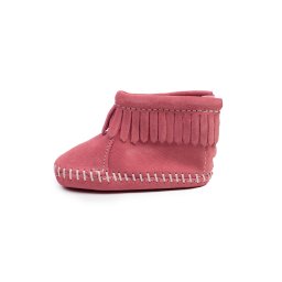 Kids Suede Back Flap Bootie Girls Shoes - Pink