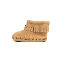 Kids Suede Back Flap Bootie Kids Shoes - Tan