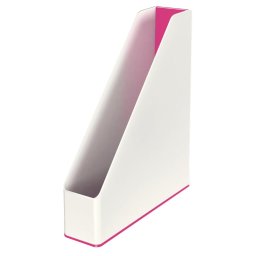 Suport vertical Leitz WOW, pentru documente, PS, A4, culori duale, alb-roz