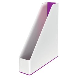 Suport vertical Leitz WOW, pentru documente, PS, A4, culori duale, alb-mov