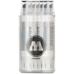 Marker, varf dublu, Aqua Twin Complete Set Grey, 12 buc/set Molotow