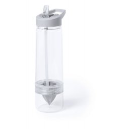 Sticla cu storcator si pai incorporat, 780 ml, ø75×265 mm, Everestus, 20FEB8423, Plastic, Gri