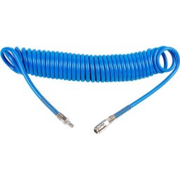 Furtun aer/presiune, spiralat, PU, albastru, 8x5 mm, 10 bar, 10 m, Richmann Exclusive