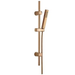 Set dus rosa gold cu para dus, bara si suport para dus, Laveo NAP 81A1