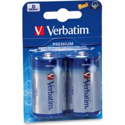 SET 2 BATERII TIP D ALCALINE, VERBATIM 49923 (R20)