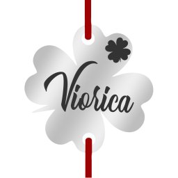 Martisor Bratara Inox Trifoi Argintiu Nume Viorica