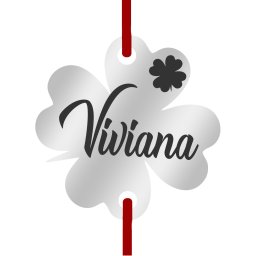 Martisor Bratara Inox Trifoi Argintiu Nume Viviana