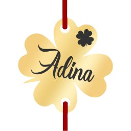 Martisor Bratara Inox Trifoi Auriu Nume Adina