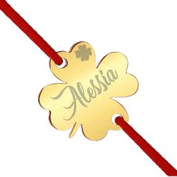 Martisor Bratara Inox Trifoi Auriu Nume Alessia