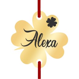Martisor Bratara Inox Trifoi Auriu Nume Alexa