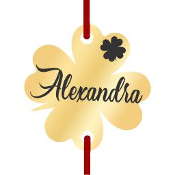 Martisor Bratara Inox Trifoi Auriu Nume Alexandra