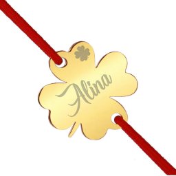 Martisor Bratara Inox Trifoi Auriu Nume Alina