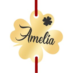 Martisor Bratara Inox Trifoi Auriu Nume Amelia