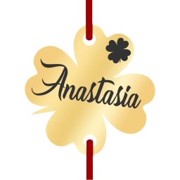 Martisor Bratara Inox Trifoi Auriu Nume Anastasia