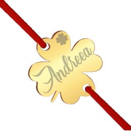 Martisor Bratara Inox Trifoi Auriu Nume Andreea