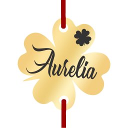 Martisor Bratara Inox Trifoi Auriu Nume Aurelia