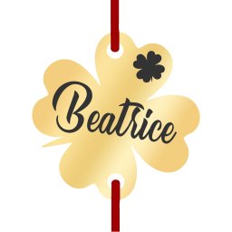 Martisor Bratara Inox Trifoi Auriu Nume Beatrice