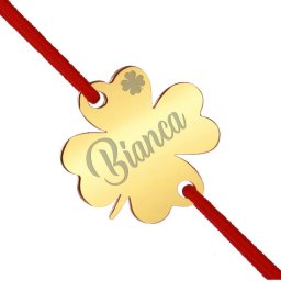 Martisor Bratara Inox Trifoi Auriu Nume Bianca