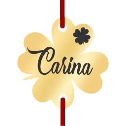 Martisor Bratara Inox Trifoi Auriu Nume Carina