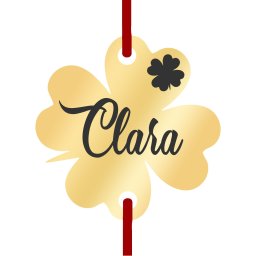 Martisor Bratara Inox Trifoi Auriu Nume Clara