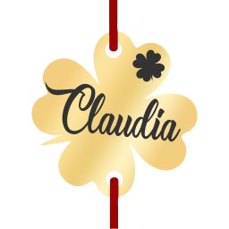 Martisor Bratara Inox Trifoi Auriu Nume Claudia