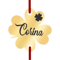Martisor Bratara Inox Trifoi Auriu Nume Corina