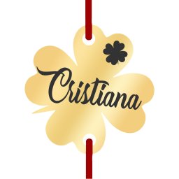 Martisor Bratara Inox Trifoi Auriu Nume Cristiana