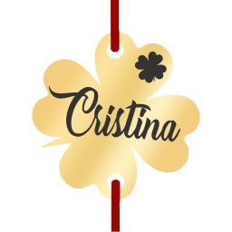 Martisor Bratara Inox Trifoi Auriu Nume Cristina