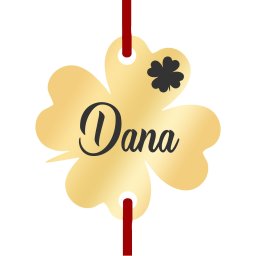Martisor Bratara Inox Trifoi Auriu Nume Dana