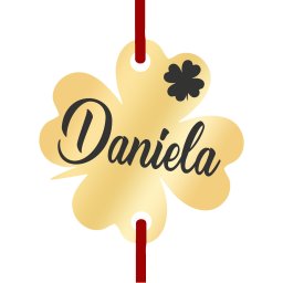 Martisor Bratara Inox Trifoi Auriu Nume Daniela