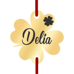 Martisor Bratara Inox Trifoi Auriu Nume Delia