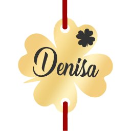 Martisor Bratara Inox Trifoi Auriu Nume Denisa