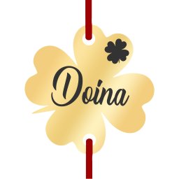 Martisor Bratara Inox Trifoi Auriu Nume Doina