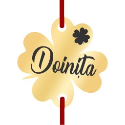 Martisor Bratara Inox Trifoi Auriu Nume Doinita