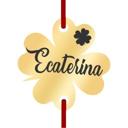 Martisor Bratara Inox Trifoi Auriu Nume Ecaterina