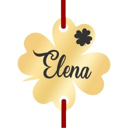 Martisor Bratara Inox Trifoi Auriu Nume Elena