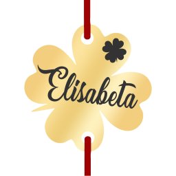 Martisor Bratara Inox Trifoi Auriu Nume Elisabeta