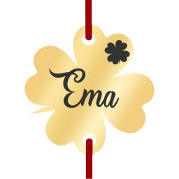 Martisor Bratara Inox Trifoi Auriu Nume Ema