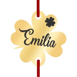 Martisor Bratara Inox Trifoi Auriu Nume Emilia