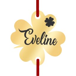 Martisor Bratara Inox Trifoi Auriu Nume Eveline