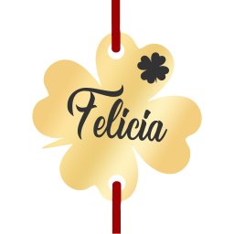 Martisor Bratara Inox Trifoi Auriu Nume Felicia