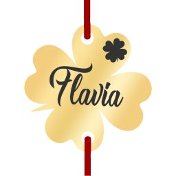 Martisor Bratara Inox Trifoi Auriu Nume Flavia