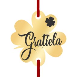 Martisor Bratara Inox Trifoi Auriu Nume Gratiela