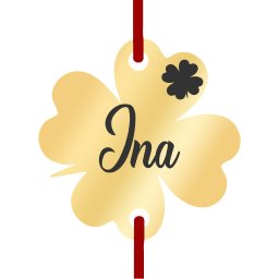 Martisor Bratara Inox Trifoi Auriu Nume Ina
