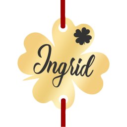 Martisor Bratara Inox Trifoi Auriu Nume Ingrid